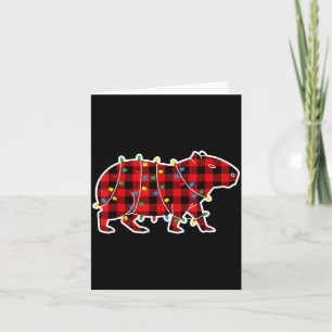Rot und Schwarz gepunktetes Büffel-Karo-Plaid-Weih Karte
