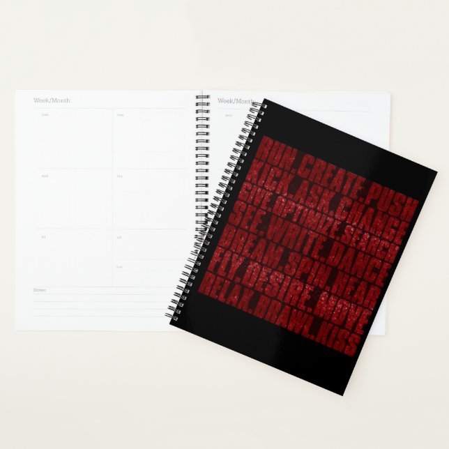 Rot und Schwarz Glitterium Action Planner Planer (Anzeige)