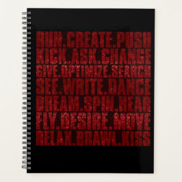 Rot und Schwarz Glitterium Action Planner Planer