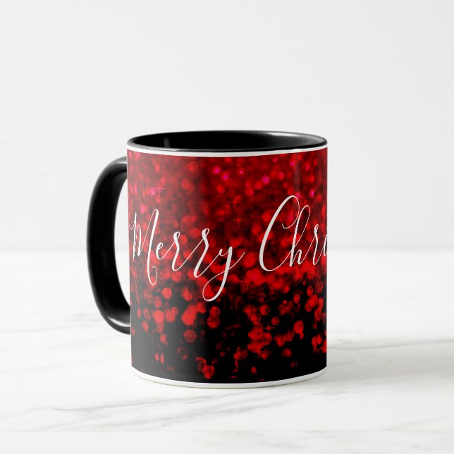 Rot und schwarz Glitzer Ombre Tasse (Vorderseite Links)