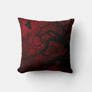Rot und Schwarz Gothic Kissen