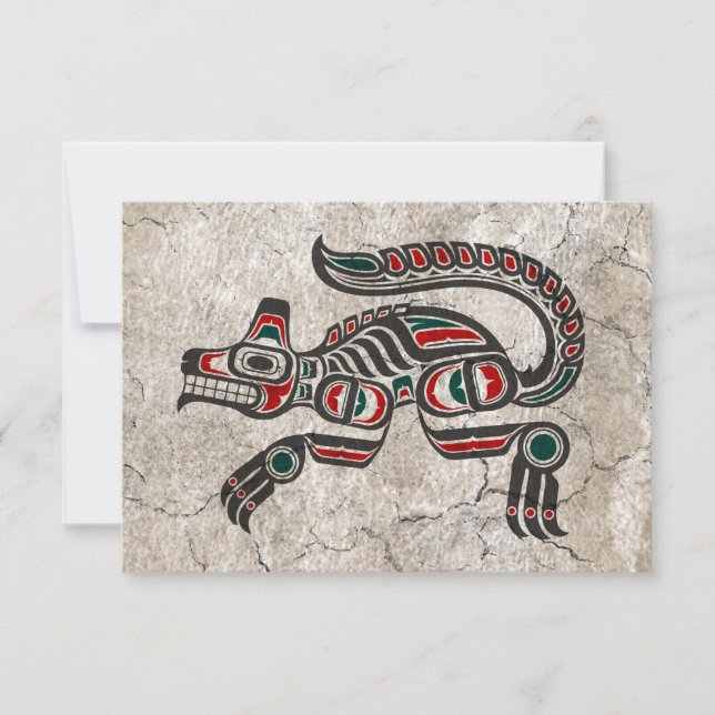 Rot und Schwarz Haida Spirit Wolf (Vorderseite)