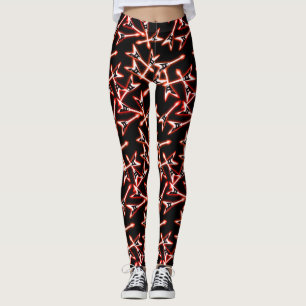 Rot und Schwarz Heavy Metal Electric Gitarren Must Leggings