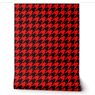 Rot und Schwarz Houndstooth Karo Tapete