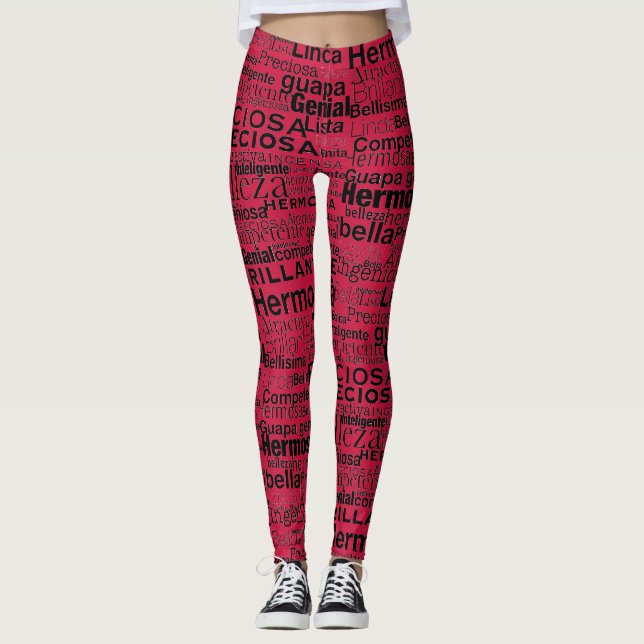 ROT UND SCHWARZ IHRE SCHÖNHEIT FEIERN LEGGINGS (Vorderseite)