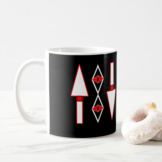 Rot und Schwarz,Inspiration für Trend Kaffeetasse (Mit Donut)