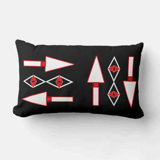 Rot und Schwarz,Inspiration für Trend Lendenkissen (Vorderseite)