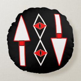 Rot und Schwarz,Inspiration für Trend Rundes Kissen