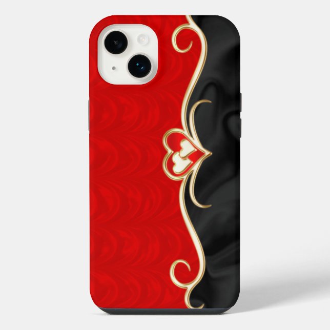 Rot und Schwarz iPhone Hülle (Rückseite)