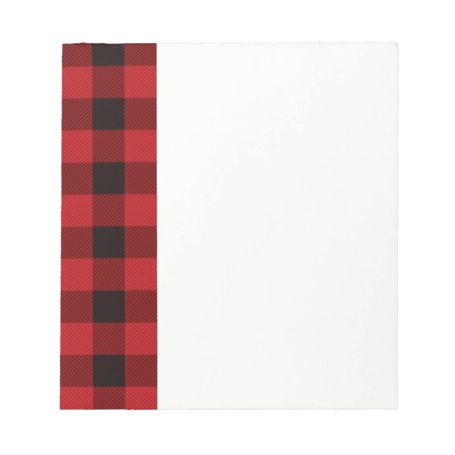 Rot und Schwarz kariert Notizblock (Vorderseite)