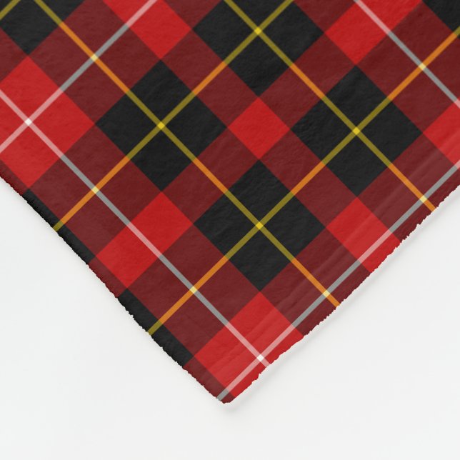 Rot und Schwarz Kariert O'Connell Tartan Fleecedecke (Ecke)