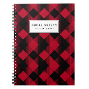 Rot und Schwarz Karo Buffalo Kariertes Muster Notizblock