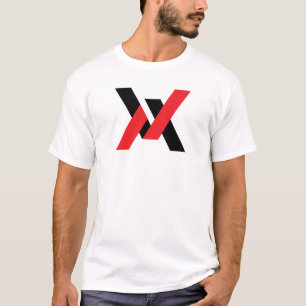 Rot und Schwarz Klassisch Minimales Buchstabe VA T-Shirt