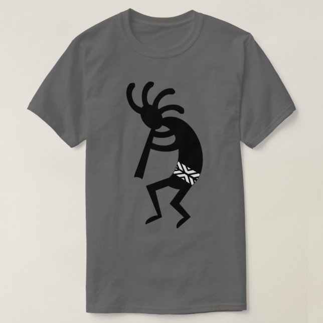 Rot und Schwarz Kokopelli  T-Shirt (Design vorne)