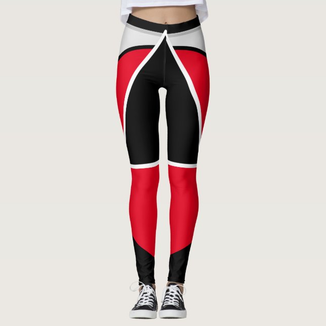 Rot und Schwarz Leggings (Vorderseite)