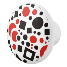 Rot und Schwarz Modernes Art Deco Keramikknauf