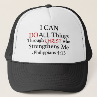 Rot und Schwarz PHILIPPIANS 4:13 Truckerkappe