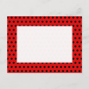 Rot und Schwarz Polka Dot Muster. Spotty. Postkarte