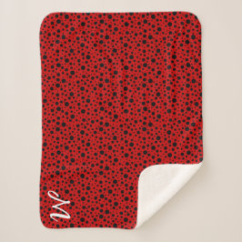 Rot und schwarz Polka Punkte lustige Ladybug Sherpadecke