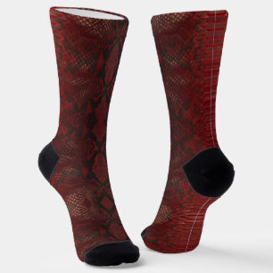 Rot und Schwarz-Python-Print Socken