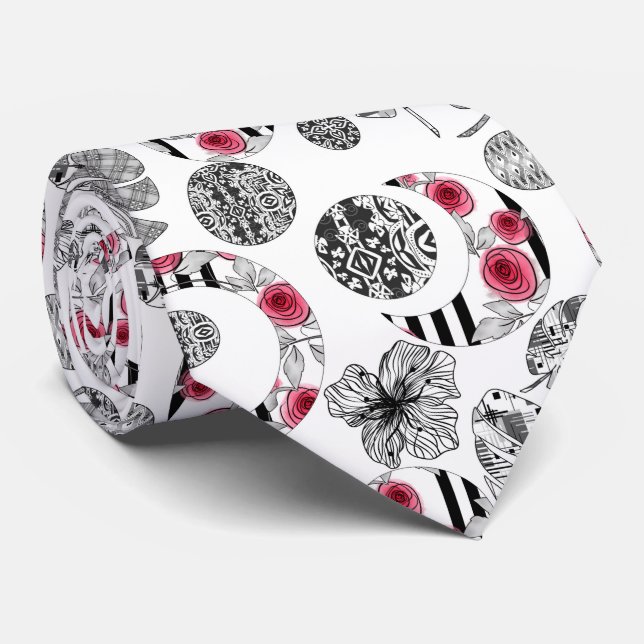 Rot und Schwarz, Quilt, Patchwork, rustikal, moder Krawatte (Gerollt)