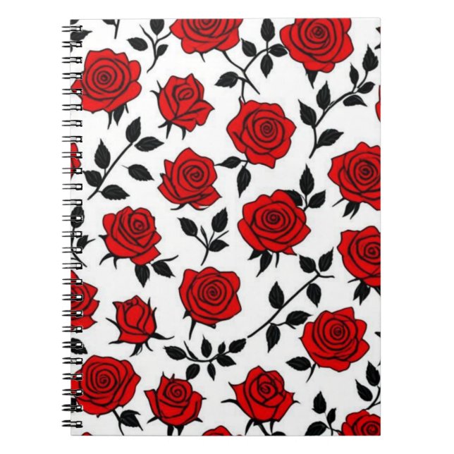 Rot und Schwarz Rose SpiralNotebook Notizblock (Vorderseite)