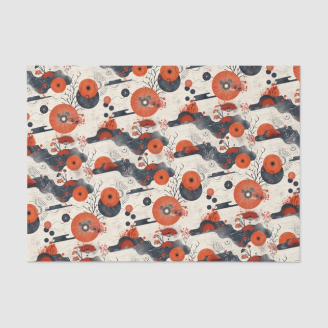 Rot und Schwarz Seidenpapier (Vorderseite)