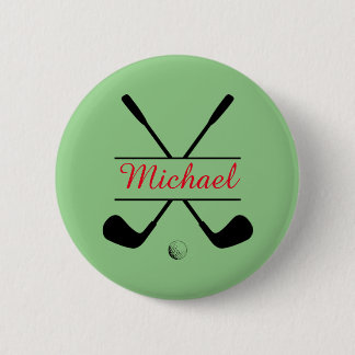 Rot und Schwarz Stillogos und Name Golf Player Button