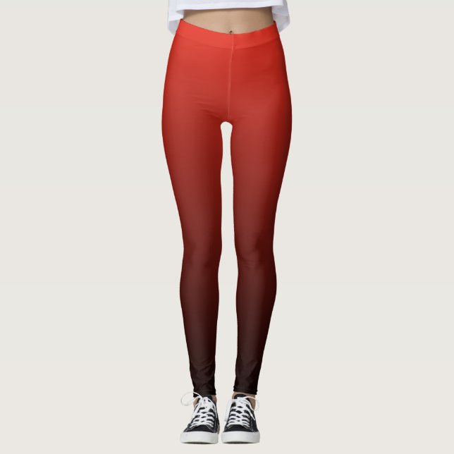 Rot und Schwarz strahlend Moderne Trendsetter Leggings (Vorderseite)