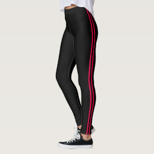Rot und Schwarz Streifen Athletische Leggings