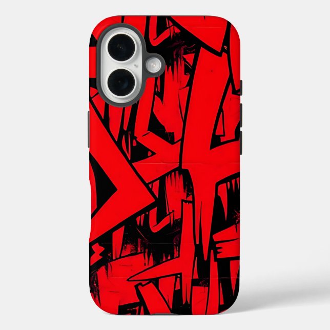 Rot und Schwarz verstreut Case-Mate iPhone Hülle (Rückseite)