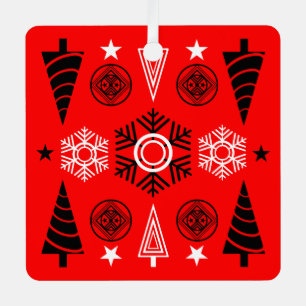 Rot- und Schwarz-Weihnachten im Jugendstil Ornament Aus Metall