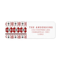 Rot und Schwarz Winter Messe Isle Pattern