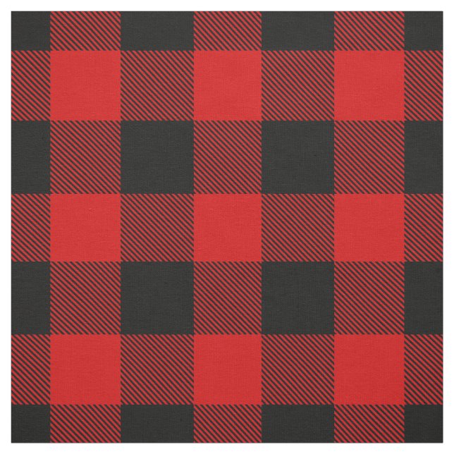 Rot und Schwarz XL Buffalo Karo Kariert Tartan Stoff (Muster)