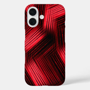 Rot und Schwarz Zeitgenössischer Abstrakter iPhone 16 Hülle