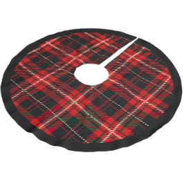 Rot und Schwarze Kabine Kariert Polyester Weihnachtsbaumdecke