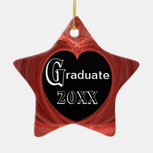 Rot und Schwarzes wanden sich Herz Keramikornament