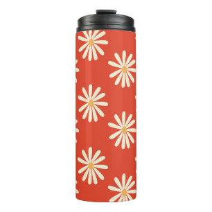 rot und senf 1970er Jahre groovy vintage retro flo Thermosbecher