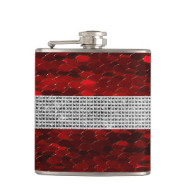Rot und Silber Elegant Purse Vinyl Wrapped Flask Flachmann