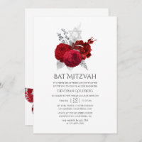 Rot und Silber Vintage Rose Bat Mitzvah