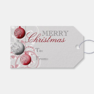 Rot und Silber Weihnachten Geschenkanhänger