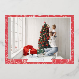 Rot und Silberfolie Folien Feiertagskarte