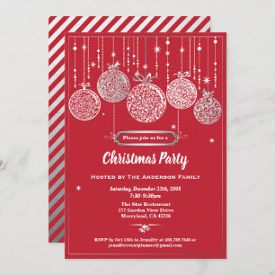 Rot- und Silberschmuck-Tausch für Weihnachten Part Einladung