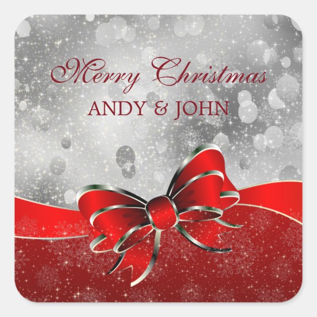 Rot und Silberschwanz Quadratischer Aufkleber (Vorderseite)