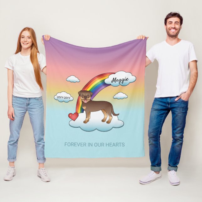 Rot und Tan Rottweiler Niedlich Hunde-Rainbow-Gede Fleecedecke (Beispiel)