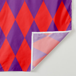 Rot und violett kariertes Harlekin-Design Stoff