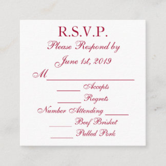Rot und Weiß Antwort RSVP Karten