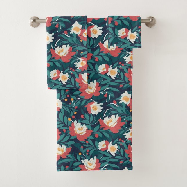 Rot und Weiß Badhandtuch Set (Insitu)