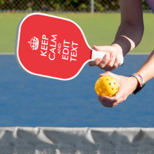 Rot und Weiß Behalten Ruhe und Bearbeiten von Text Pickleball Schläger