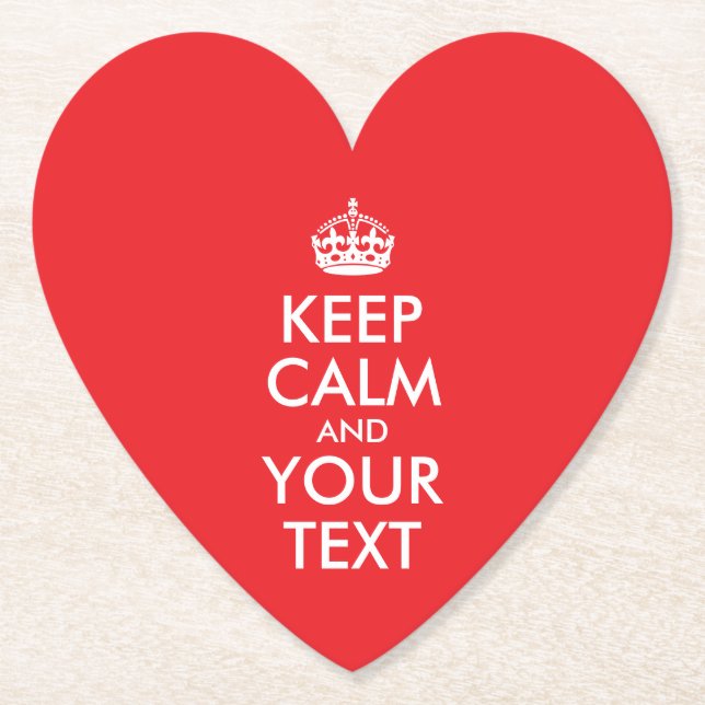 Rot und Weiß Behalten Ruhe und Ihr Text Untersetzer (Vorderseite)
